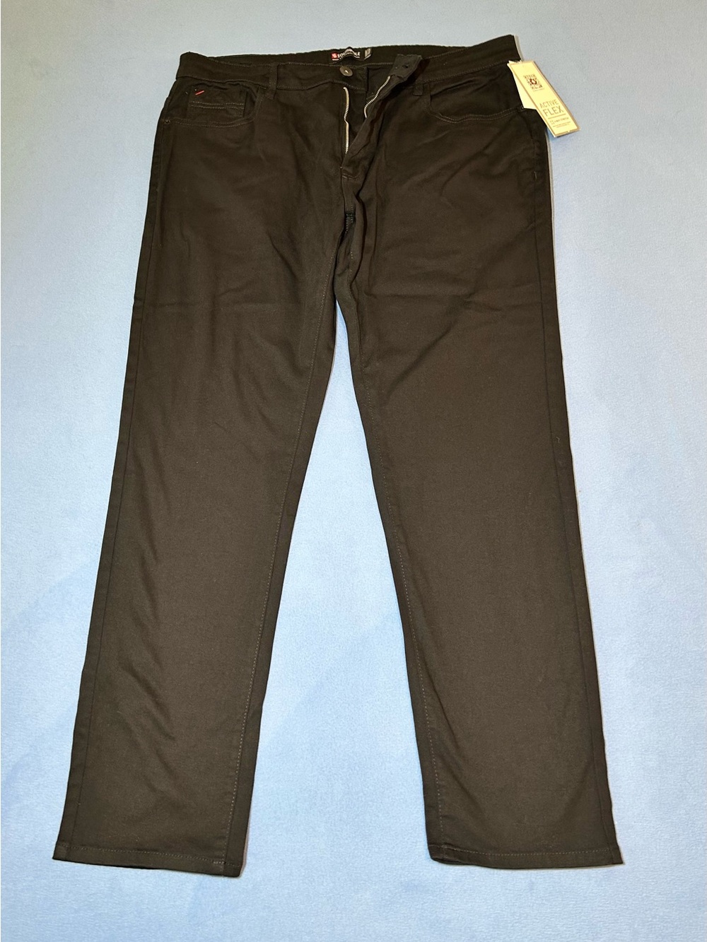SouthPole Men's Skinny Active Flex Black Pants